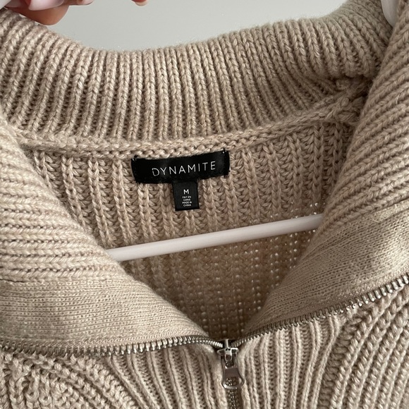 Knit Quarter Zip Sweater - Dynamite - Picture 4 of 5
